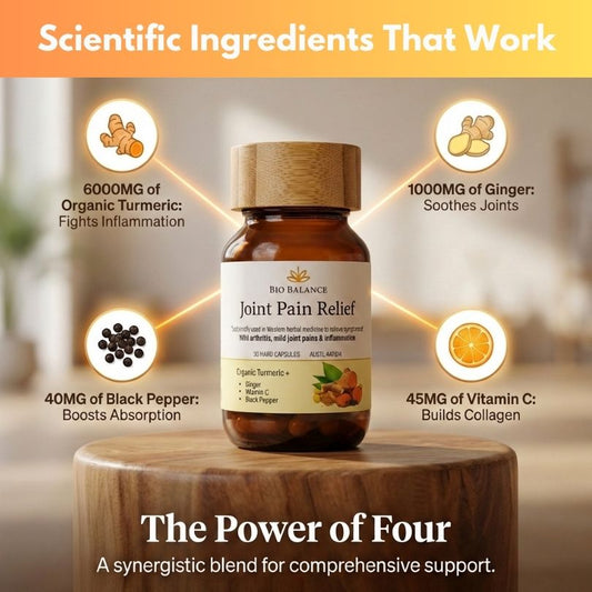 Bio Balance is the only product that is simultaneously: certified organic, standardised to a disclosed curcuminoid percentage, and formulated with an absorption enhancer (piperine) — in a single capsule per day.