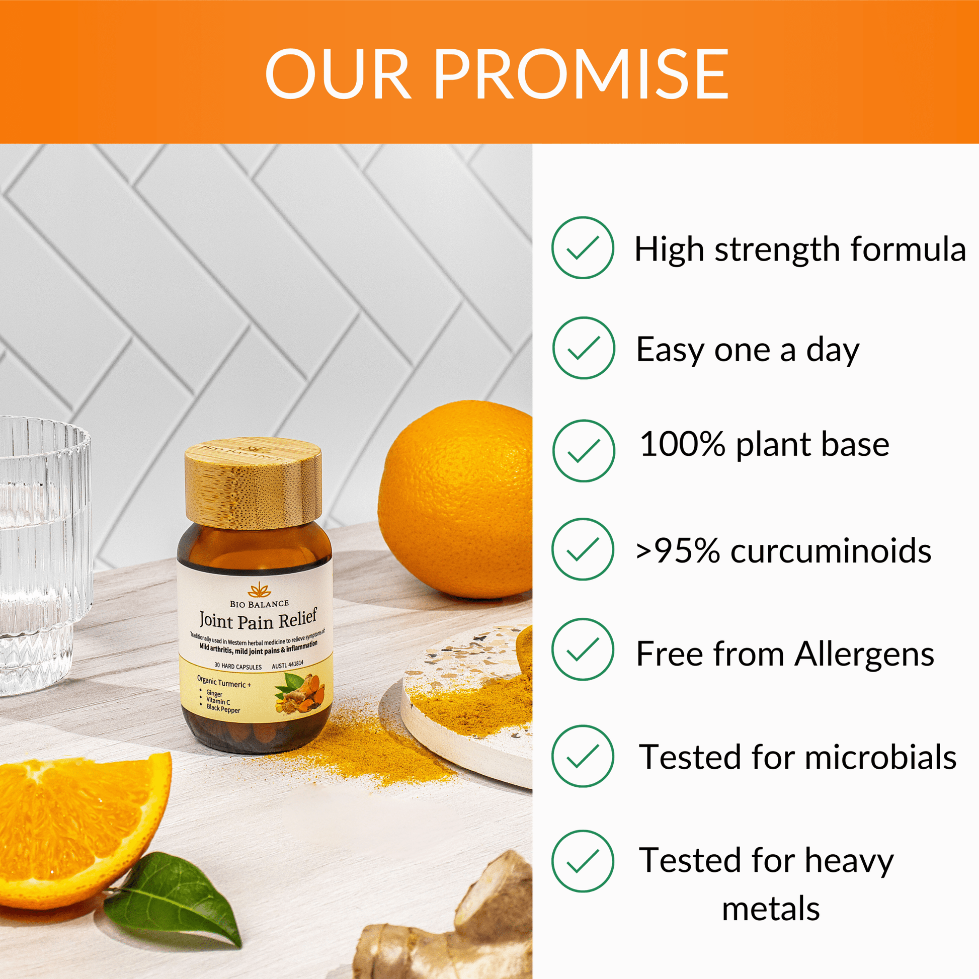 Organic Turmeric, Ginger, Black Pepper, Vitamin C - Bio Balance Australia Health supplements